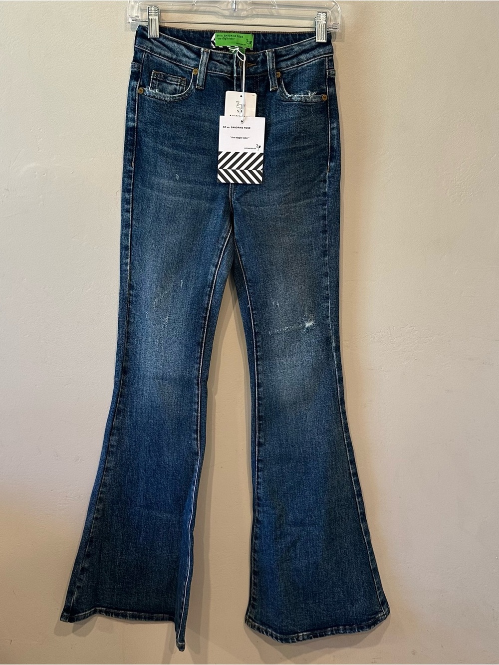 Free People SR vs Sandrine Rose the Virgin Label Flared Denim Jeans Distressed